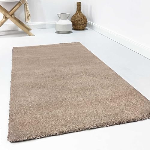 Wecon Home Esprit Schurwollteppich Hochflor modern, kuschelig, für Wohnzimmer, Schlafzimmer oder Arbeitszimmer – Greenwood Rug (200 x 300 cm, Creme beige) von Wecon Home