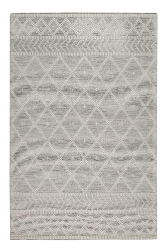 Wecon Home Handgewebter Teppich von Esprit - Aus hochwertiger Schurwolle mit gewalkter Oberfläche - Für Moderne Räume - Lia (200 x 290 cm, hellgrau) von Wecon Home