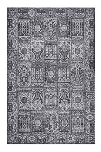 Wecon Home I Kurzflor Vintage Teppich I Silhouette I Fresh Bachtiar WH-19104-04 (130 x 190 cm, grau anthrazit) von Wecon Home