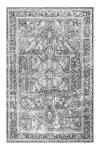Wecon Home I Kurzflor Vintage Teppich I Silhouette I Seelace WH-19090-06 (130 x 190 cm, grau) von Wecon Home
