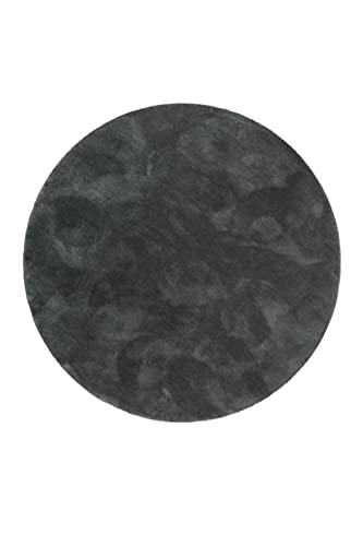 Wecon Home Kuschelig weicher Esprit Hochflor Teppich, bestens geeignet fürs Wohnzimmer, Schlafzimmer und Kinderzimmer RELAXX (200 cm, rund, anthrazit grün) von Wecon Home