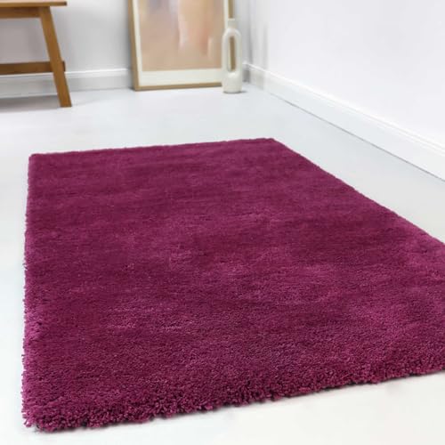 Wecon Home Kuschelig weicher Esprit Hochflor Teppich, bestens geeignet fürs Wohnzimmer, Schlafzimmer und Kinderzimmer RELAXX (120 x 170 cm, pink violett) von Wecon Home