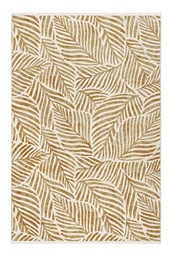 Wecon Home Moderner Esprit Kurzflor Teppich für Wohnzimmer, Schlafzimmer und Kinderzimmer - Victoria (80 x 150 cm, Gold meliert) von Wecon Home