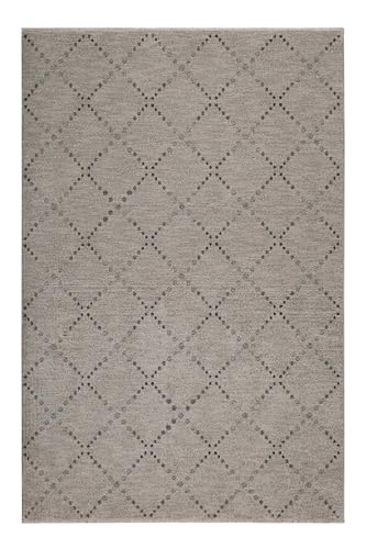 Wecon Home Moderner Kurzflorteppich mit geometrischem Design von Esprit perfekt für Wohnzimmer, Schlafzimmer oder Arbeitszimmer – Ina (120 x 170 cm, grau) von Wecon Home