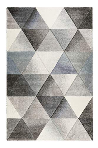 Wecon Home Walkman I Moderner Kurzflor Teppich - Läufer für Wohnzimmer, Flur, Schlafzimmer I Lighthouse I WH-22435-953 I Grau Blau I (80 x 150 cm) von Wecon Home