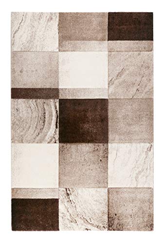 Wecon Home Walkman I Moderner Kurzflor Teppich - Läufer für Wohnzimmer, Flur, Schlafzimmer I Mirage I WH-22436-070 I Beige Braun I (80 x 150 cm) von Wecon Home