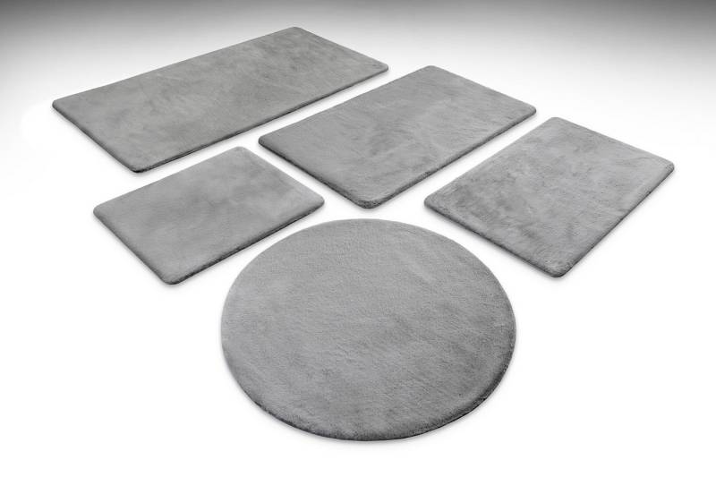 Wecon home Basics Badematte Emil, Höhe 25 mm, Polyester, rund, waschbar, rutschfest, strapazierfähig, pflegeleicht und super weich von Wecon home Basics