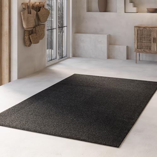 WECONhome Basics Teppich Nova – Weicher, gewebter Teppich mit 25 mm Flor – Modern & langlebig (140 x 200 cm, anthrazit) von Wecon home Basics