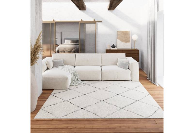 Wecon home Hochflor-Teppich STUDIO two, rechteckig, Höhe: 35 mm, weicher und kuscheliger Flor, Wohnzimmer, Schlafzimmer, im Berber-Stil von Wecon home