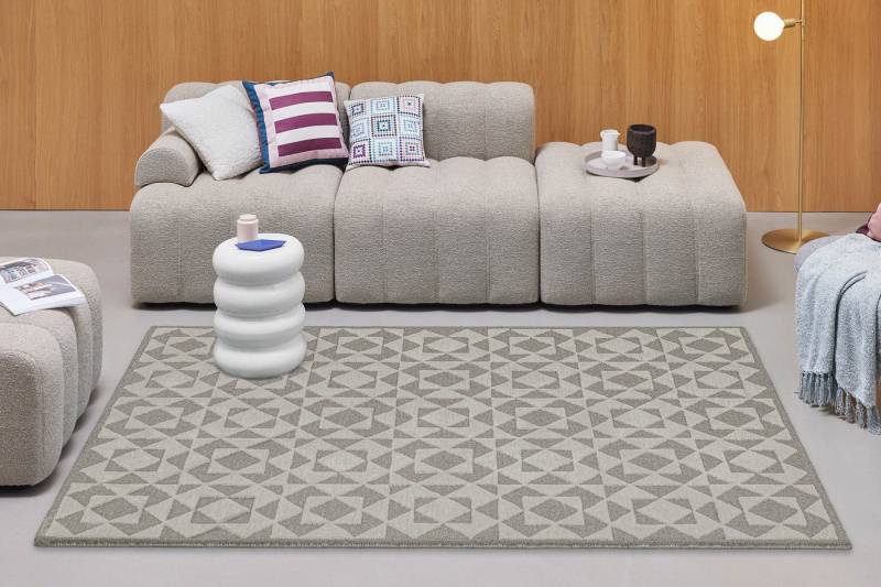 Wecon home Teppich Downtown, rechteckig, Höhe: 10 mm, handgefertigt, pflegeleicht, Fasermix, Wohnzimmer, Schlafzimmer von Wecon home