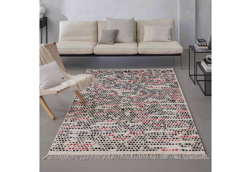 Wecon home Teppich London Red, rechteckig, Höhe: 11 mm, handgewebt, robust, strapazierfähig, skandinavisch, Naturfaser von Wecon home