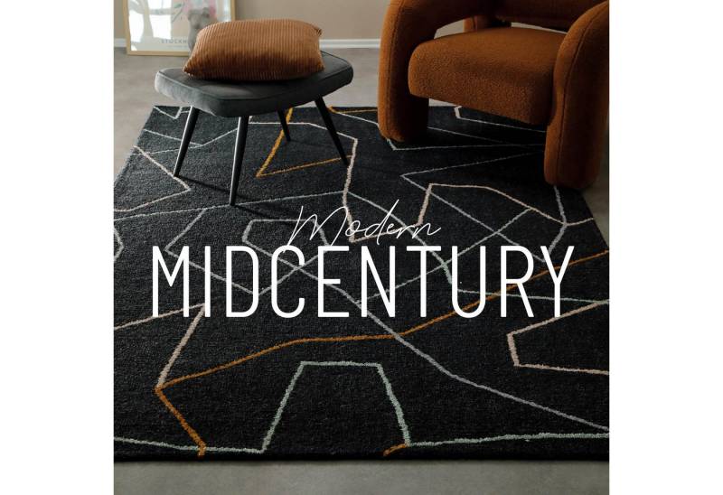 Wecon home Teppich Nox, rechteckig, Höhe: 6 mm, Wollteppich, abstrakt, hochwertig, handgetuftet, robust, modern von Wecon home