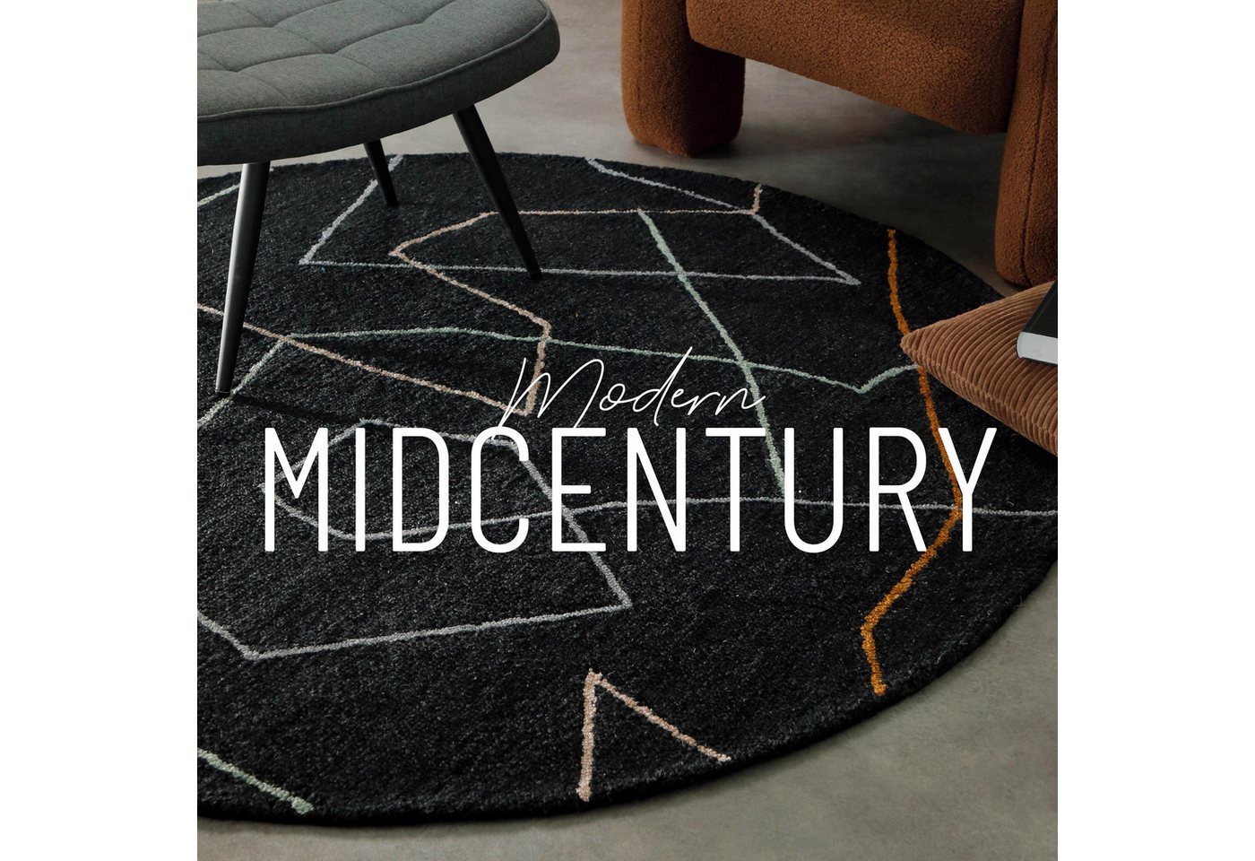 Wecon home Teppich Nox, rund, Höhe: 6 mm, Wollteppich, abstrakt, hochwertig, handgetuftet, robust, modern Wecon home Teppich Nox, rund, Höhe: 6 mm, Wollteppich, abstrakt, hochwertig, handgetuftet, robust, modern von Wecon home
