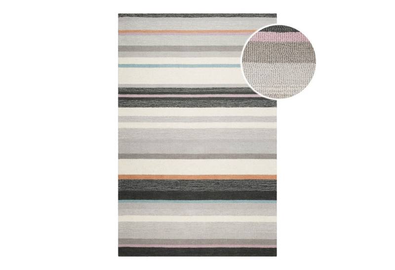 Wecon home Teppich Sally, rechteckig, Höhe: 7 mm, handgefertigt, gestreift, pflegeleicht, Wolle, Wohnzimmer, Esszimmer von Wecon home