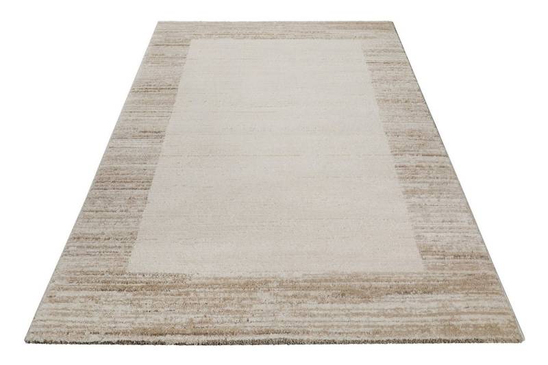 Wecon home Teppich Thorben, rechteckig, Höhe: 18 mm, Gewebt, pflegeleicht, meliertes Design, Bordüre, Scandi, Wohnzimmer von Wecon home