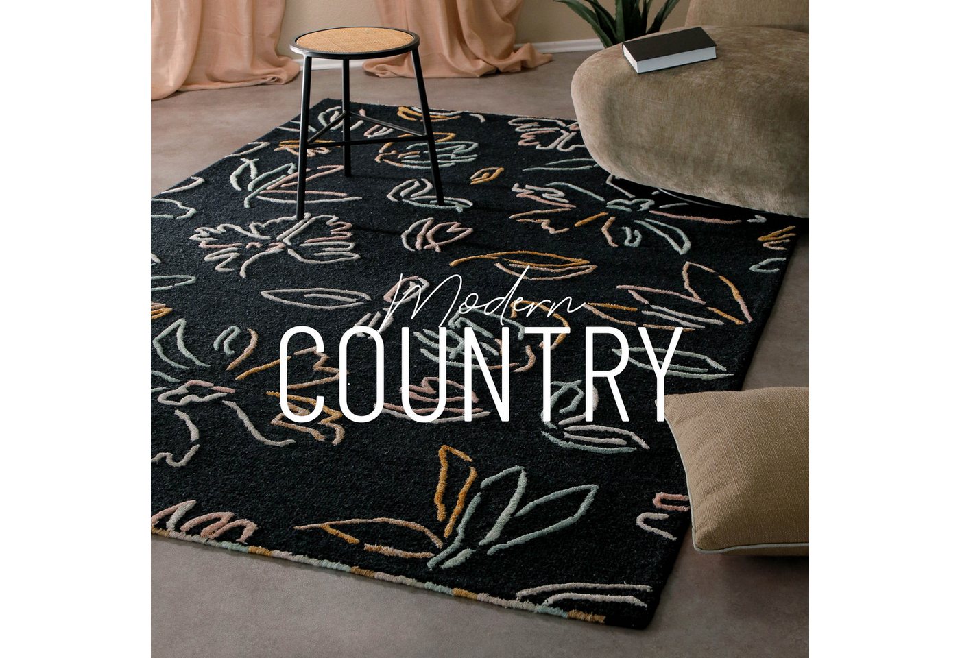 Wecon home Teppich Vee, rechteckig, Höhe: 10 mm, Wollteppich, floral, hochwertig, pflegeleicht, modern, handgetuftet Wecon home Teppich Vee, rechteckig, Höhe: 10 mm, Wollteppich, floral, hochwertig, pflegeleicht, modern, handgetuftet von Wecon home