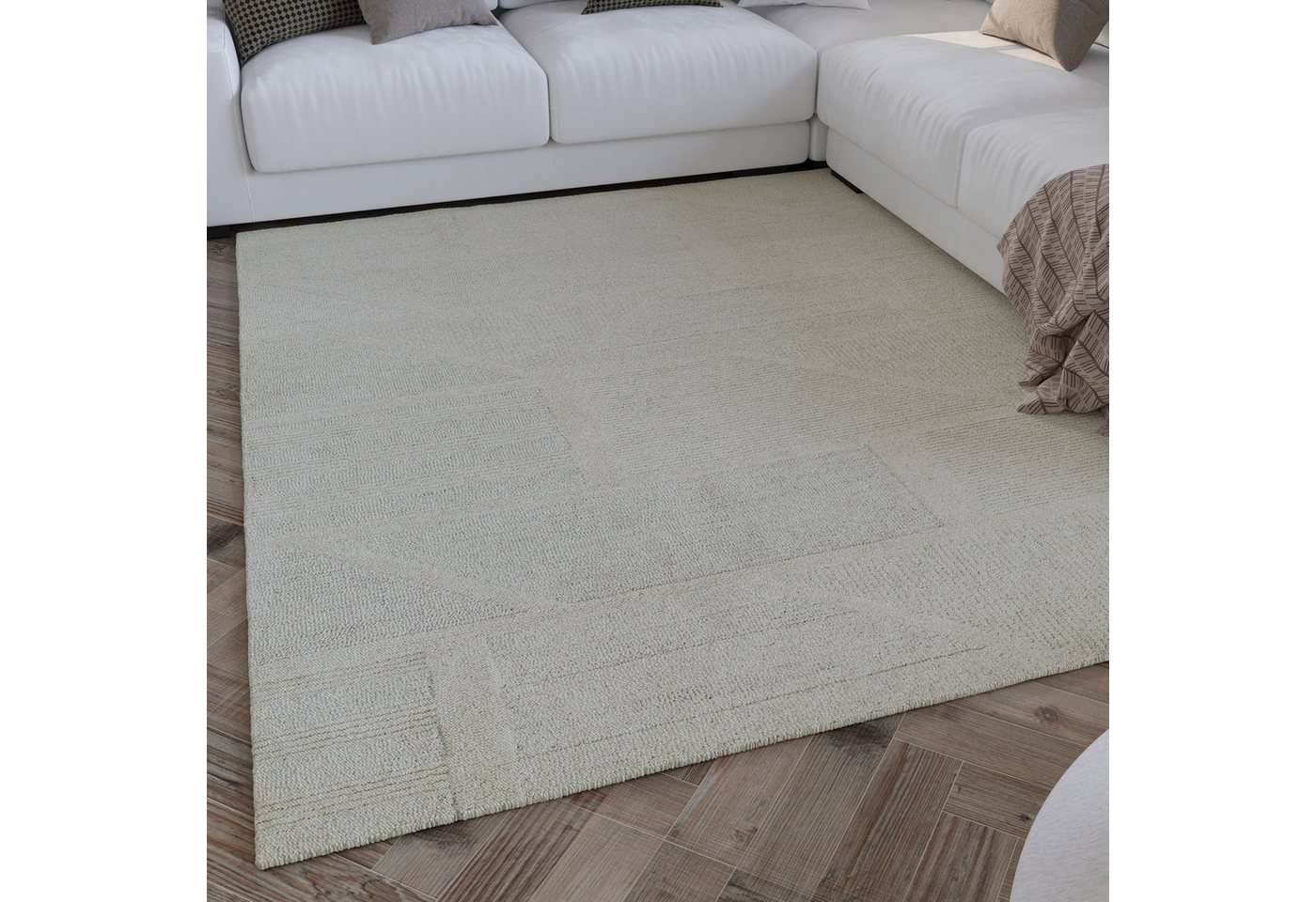 Wecon home Wollteppich Hamptons FIVETEEN, rechteckig, Höhe: 15 mm, Läufer, Schurwolle, Kurzflor, Wohn- & Schlafzimmer, Hoch-Tief-Effekt von Wecon home