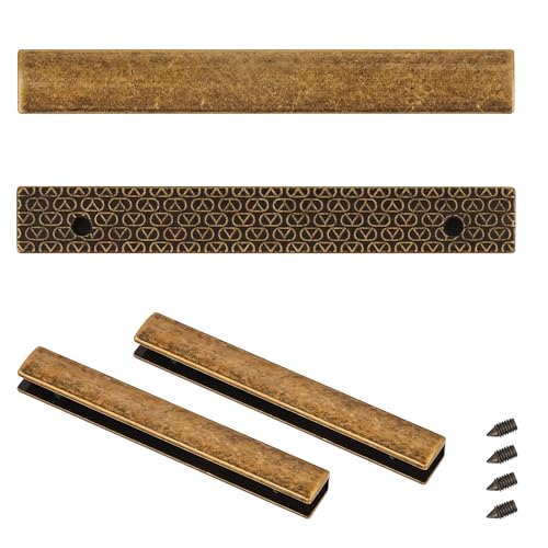 WedDecor 2 Stück Endclips für Leder Taschengurte, Taschenklappe Kantenschutz für Handtaschen, Rechteckiger Stangenverschluss, Gurtverschluss Randschlossleisten Platte für Designer Taschen, DIY von WedDecor