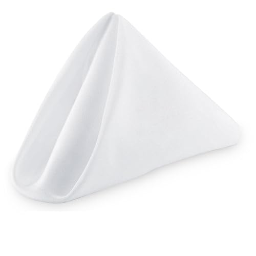 Weddecor 20 Zoll Zitronengelb Baumwolle Polyester Tisch Serviette für Daheim, Hotel, Essen, Hochzeit, Bankett, Party, Events, Gesäumt Kanten Leicht & Maschinenwaschbar, Einzeln - Weiß, 1 von WedDecor