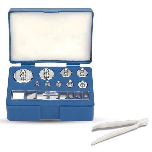 WedDecor 200g Kalibrierung Werkzeug Vernickelt Edelstahl Hohe Präzision Gewichte für Justieren Von Elektronische, Digital Waage, Analog Wiegen Schmuckschachteln Küche Taschen 17Pcs, 20mg Zu 100g von WedDecor