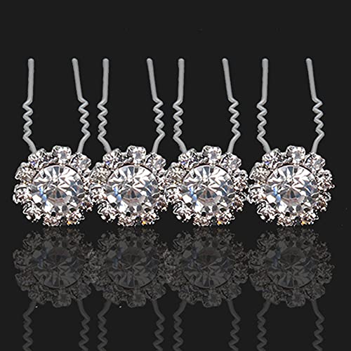 WedDecor Blume Swarovski Kristall Strass Damen Haarnadeln für Braut Ball Hochzeit Party Modisch Zubehör für Damen, Rostfreie Stahl und Versilbert - Durchsichtig, 5pcs WedDecor Blume Swarovski Kristall Strass Damen Haarnadeln für Braut Ball Hochzeit Party Modisch Zubehör für Damen, Rostfreie Stahl und Versilbert - Durchsichtig, 5pcs von WedDecor