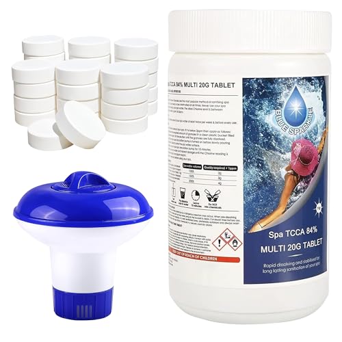 WedDecor Multifunktionaler schwimmender Chlorspender & 1 kg 4-in-1 Chlortabletten mit langsamer Freisetzung – ideal für Pool-, Spa- und Whirlpool-Desinfektion, Wartung und Wasserpflege WedDecor Multifunktionaler schwimmender Chlorspender & 1 kg 4-in-1 Chlortabletten mit langsamer Freisetzung – ideal für Pool-, Spa- und Whirlpool-Desinfektion, Wartung und Wasserpflege von WedDecor