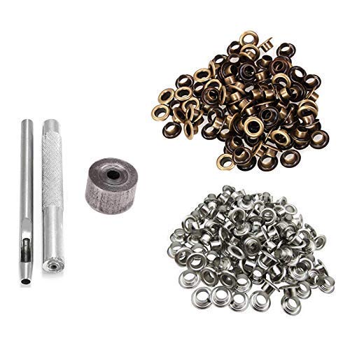 WedDecor Ösen Ösen Werkzeugset Set mit Scheiben Reparatur Austausch DIY Basteln Lederhandwerk Bekleidung Mode Zubehör,5mm,Silber,Bronze WedDecor Ösen Ösen Werkzeugset Set mit Scheiben Reparatur Austausch DIY Basteln Lederhandwerk Bekleidung Mode Zubehör,5mm,Silber,Bronze von WedDecor