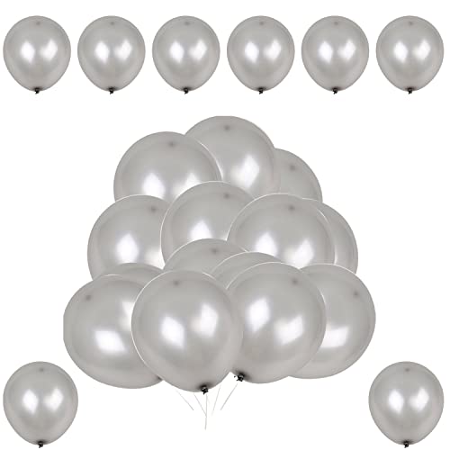 WedDecor Party Apfelgrün Latex Ballons Helium-Grade Luftballon für Jubiläum,Geburtstag,Baby Dusche,Festliche Dekorationen,Kinder Ereignis Stromversorgung, (Packung 100) - Silbern, 100pcs von WedDecor