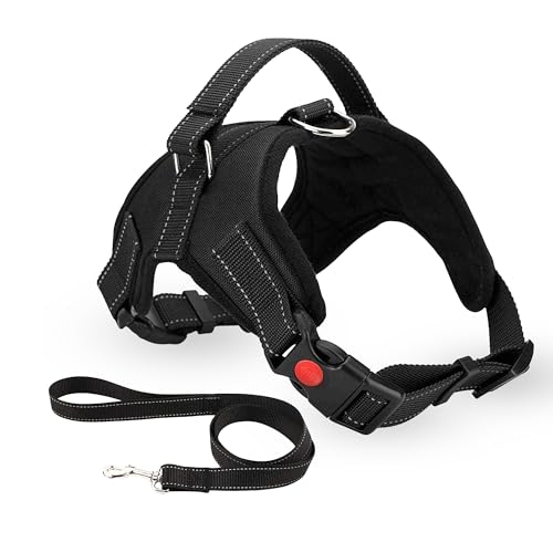 WedDecor Reflektierendes, verstellbares Hundegeschirr, kein Ziehen, atmungsaktiv, kein Würgen, Design für Komfort und einfache Kontrolle, Griff für Outdoor-Training und Spazierengehen, Hundegeschirr, von WedDecor