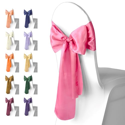 WedDecor Stuhlschärpe, Satin, Aqua Blue, Dekoband, DIY-Stoff für Events Hochzeiten Geburtstage Verlobungspartys Empfänge Partys Banketts Dekoration (18 x 274 cm) – 1 Stück, Textil, hot pink, 1 von WedDecor