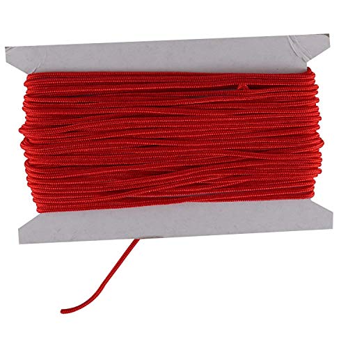 WedDecor Geflochten Nylon Kordel 1.5 mm Paracord Satin Verdreht Synthetische Saiten Rattail Schnüre für Handwerk, Perlung,Macrame,Quaste,DIY Projekte,Zubehör, 10M - Rot, 10M von WedDecor