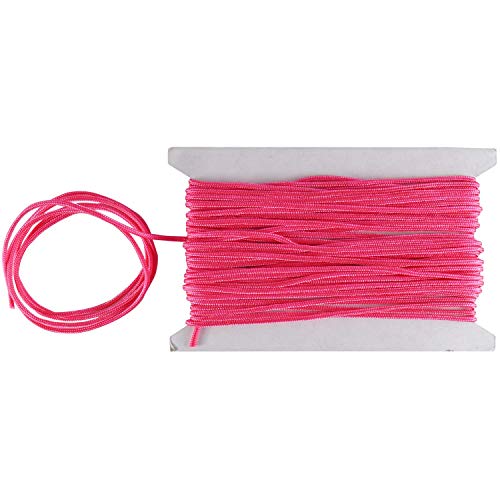 WedDecor Nylon Saiten Rand Kordel 1.2mm Paracord Satin Geflochten Verdreht Synthetische Rattail Schnüre für Chinesisch Knoten Perlung Schmuckherstellung Macrame Handwerk - Hot Pink von WedDecor