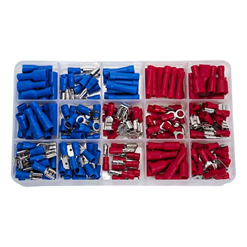 Weddecor Sortiment isolierte Crimp-Klemmen, Kabelverbinder, Stoßverbinder, Flachstecker, ringförmige Anschlussklemmen, mehrfarbig Weddecor Sortiment isolierte Crimp-Klemmen, Kabelverbinder, Stoßverbinder, Flachstecker, ringförmige Anschlussklemmen, mehrfarbig von WedDecor