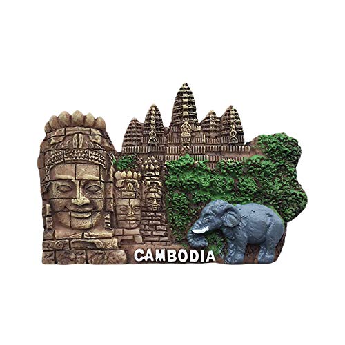 3D Angkor Wat Elefant Kambodscha Kühlschrankmagnet Tourist Travel Souvenirs Handgemachte Harz Handwerk Magnetische Aufkleber Home Küche Dekoration Kühlschrankmagnet Sammlung Geschenk von Wedare Magnet Souvenir