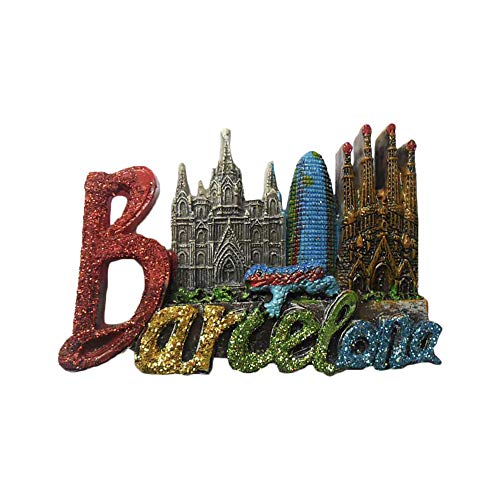 3D Barcelona Buchstaben Spanien Kühlschrank Kühlschrankmagnet Tourist Souvenirs Handmade Harz Handwerk Magnetische Aufkleber Home Küche Dekoration Reise Geschenk von Wedare Magnet Souvenir