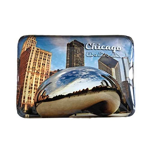 3D ChicagoUSA Kühlschrank Kühlschrankmagnet Kristall Glas Magnet Handmade Tourist Travel Souvenir Sammlung Geschenk Whiteboard Magnetic Sticker Home Decoration von Wedare Magnet Souvenir