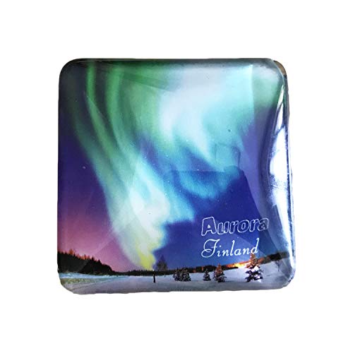 3D Finnland Aurora Kühlschrank Kühlschrankmagnet Kristall Glas Magnet Handmade Tourist Travel Souvenir Sammlung Geschenk Whiteboard Magnetischen Aufkleber Dekoration von Wedare Magnet Souvenir