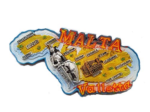 3D-Kühlschrankmagnet, Malta, berühmtes Touristensouvenir, Kunstharz-Kühlschrankmagnet, Heim- und Küchendekoration von Wedare Magnet Souvenir