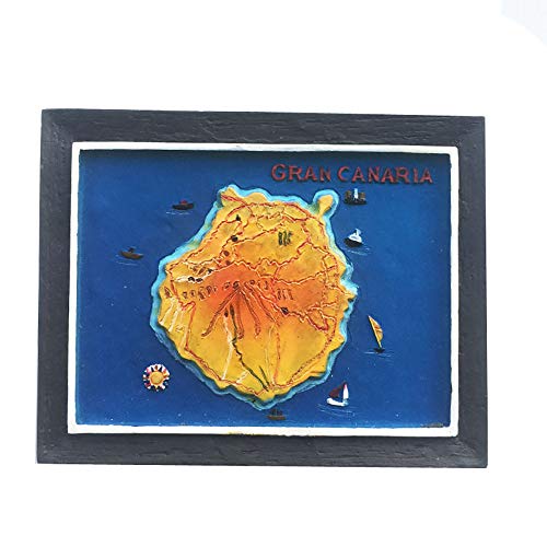 3D-Kühlschrankmagnet, Motiv: Gran Canaria Spanien, Souvenir, Geschenk, handgefertigt, Heim- und Küchendekoration, Gran Canaria Kühlschrankmagnet-Kollektion von Wedare Magnet Souvenir