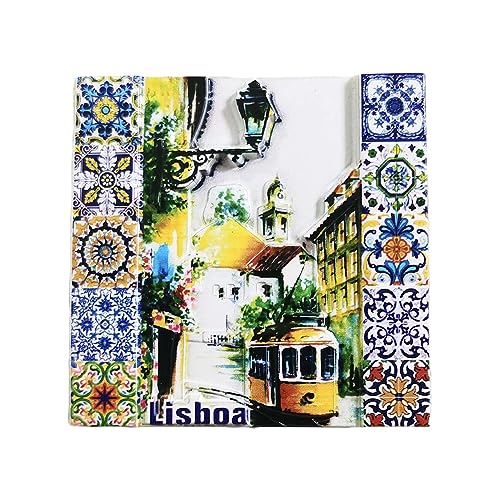 3D Lissabon Portugal Kühlschrank Kühlschrankmagnet Tourist Souvenirs Handgemachte Harz Handwerk Magnetische Aufkleber Home Küche Dekoration Reise Geschenk von Wedare Magnet Souvenir