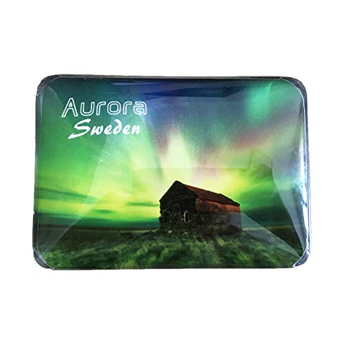 3D Schweden Aurora Kühlschrank Kühlschrankmagnet Kristall Glas Magnet Handmade Tourist Travel Souvenir Sammlung Geschenk Whiteboard Magnetic Sticker Home Decoration von Wedare Magnet Souvenir