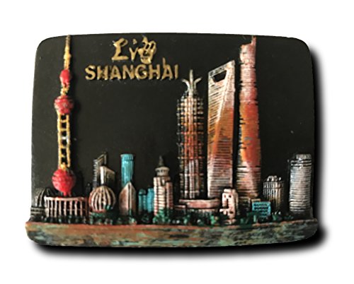 3D-Souvenirs Shanghai-Kühlschrankmagnet, Kunstharz, Shanghai-Kühlschrankmagnet, Aufkleber, Heim- und Küchendekoration aus China von Wedare Magnet Souvenir