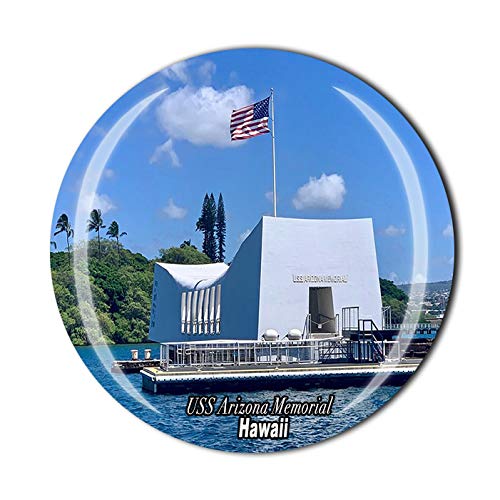 3D USS Arizona Memorial Hawaii USA Kühlschrank Magnet Souvenir Kristall Glas Magnet Reise Souvenir Sammlung Geschenk Home Küche Dekoration von Wedare Magnet Souvenir