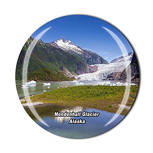 Alaska USA 3D Mendenhall Glacier Juneau Kühlschrankmagnet Souvenir Kristallglas Magnet Reise-Souvenir Sammlung Geschenk Zuhause Küche Dekoration von Wedare Magnet Souvenir