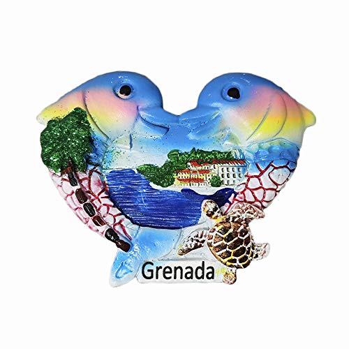 Grenada 3D-Delfin-Kühlschrankmagnet, Souvenir, Geschenk, handgefertigt, Heim- und Küchendekoration, Grenada-Kühlschrank-Magnet-Kollektion von Wedare Magnet Souvenir