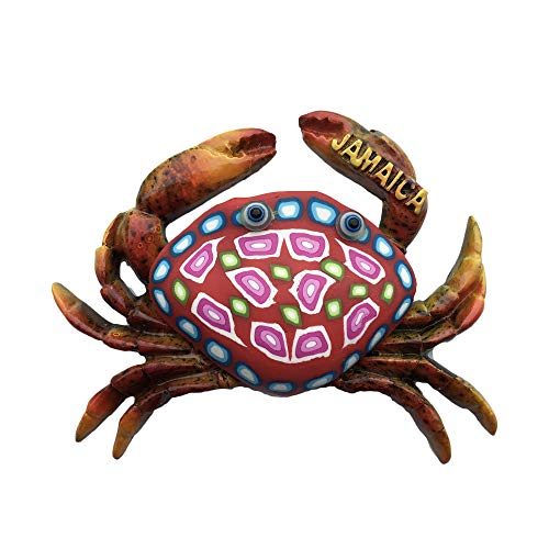 Jamaika 3D Crab Kühlschrankmagnet Souvenir Resin Collection, Jamaika Kühlschrankmagnet Geschenk Magnetaufkleber Home Kitchen Decoration von Wedare Magnet Souvenir