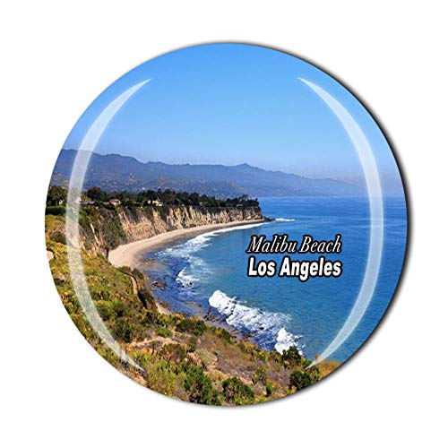 Malibu Beach 3D Los Angeles USA Amerika Kühlschrank Magnet Souvenir Kristall Glas Magnet Tourist Reise Souvenir Sammlung Geschenk Magnetaufkleber Home Küche Dekoration von Wedare Magnet Souvenir