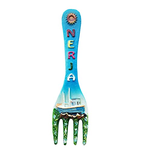 Nerja Spanien 3D Gabel-Souvenir Kühlschrankmagnet Geschenk, handgefertigt, Heim- und Küchendekoration, Nerja Kühlschrankmagnet-Kollektion von Wedare Magnet Souvenir
