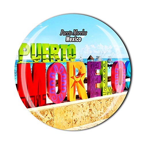 Puerto Morelos Mexiko 3D Kühlschrankmagnet Souvenir Kristall Glas Magnet Reise Souvenir Sammlung Geschenk Home Küche Dekoration von Wedare Magnet Souvenir