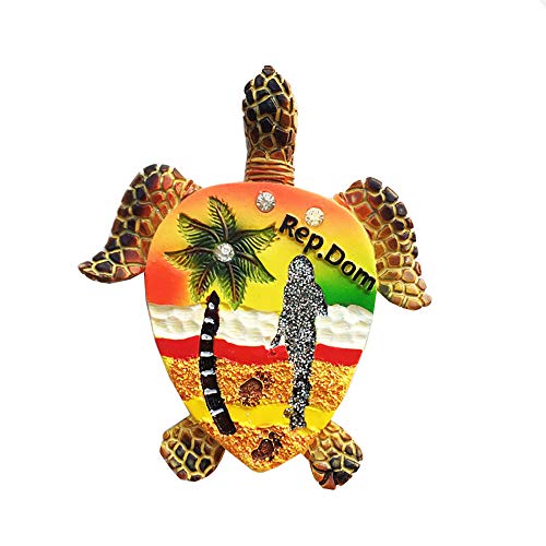 Rep.Dom 3D-Kühlschrankmagnet, Schildkröte, Souvenir, Geschenk, handgefertigt, Heim- und Küchendekoration, Dominikanische Kühlschrankmagnet-Kollektion von Wedare Magnet Souvenir